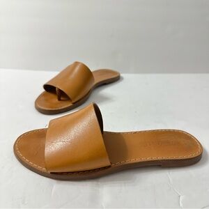 Madewell Slide Sandals Brown Leather Indie Granola Boho Size 6.5 The Boardwalk